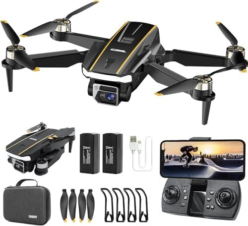 CHUBORY A68 Dronă cu Cameră 2K HD, WiFi FPV Quadcopter, Motor Puternic Fără Perii, Planare Automată, Flip 3D, Mod Fără Cap