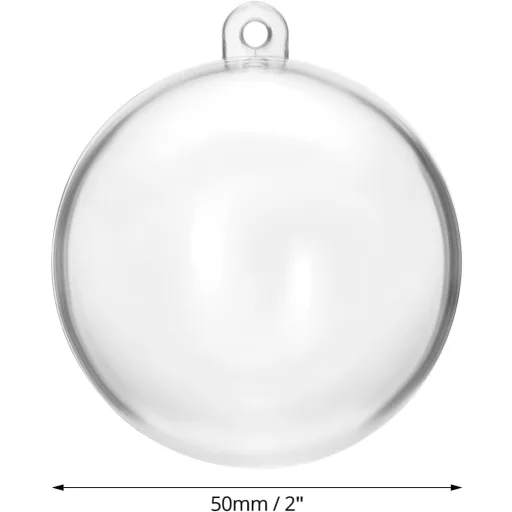 QWORK 20 db Átlátszó Műanyag Karácsonyi Gömb 5 cm - 5cm