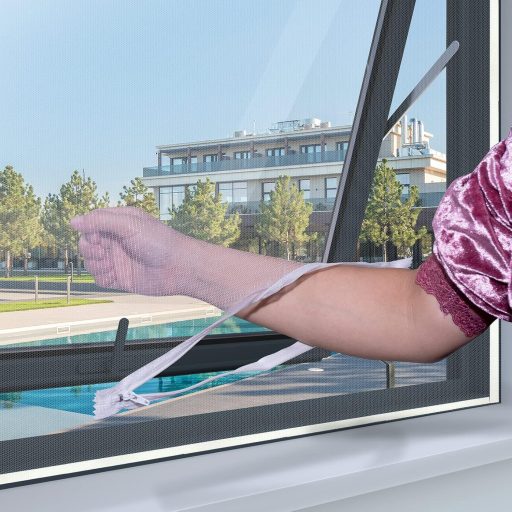 Sietka proti hmyzu na strešné okno Apalus – Skladacia sieťka proti hmyzu upevniteľná na okná, dá sa orezať na rozmer do 110 x 130 cm, biela