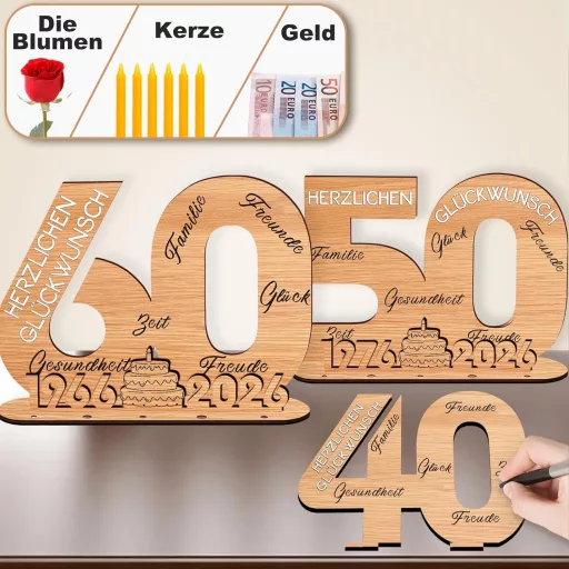 YUNLI Fa Vendégkönyv 40. Születésnap LED Fényekkel Nőknek és Férfiaknak