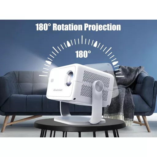 Proiector Alwtniet L018 NTV Android 13 4K cu suport Netflix, 400 ANSI luminozitate, WiFi, Bluetooth, Autofocus, Videoproiector portabil Home Cinema