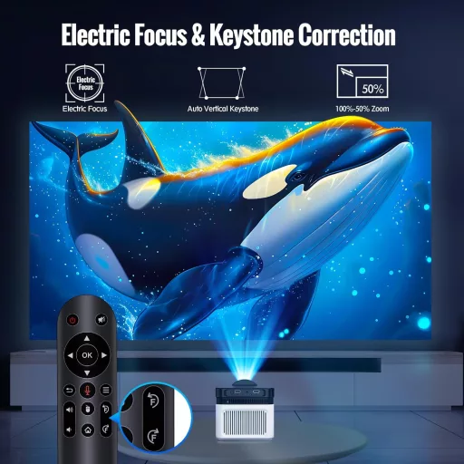 Alwtniet HY450 Android Okos Projektor 1080P Natív Felbontás 700 ANSI Lumen Ultra Rövid Vetítési Távolság WiFi6 Automatikus Képigazítás 2+32G