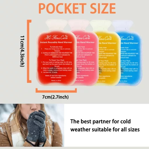 Pachet termic cu activare prin clic HI FINE CARE, încălzitor de mâini pentru sporturi de iarnă, drumeții și schi