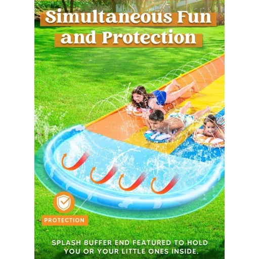 Sloosh 685 cm-es hullám vízcsúszda 3 testdeszkával és permetezővel