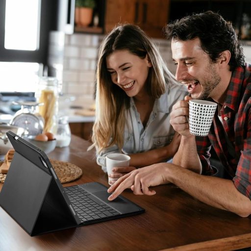 Vobafe iPad Pro 13 futrola s tipkovnicom M5/M4 QWERTZ, trackpadom i pozadinskim osvjetljenjem, crna