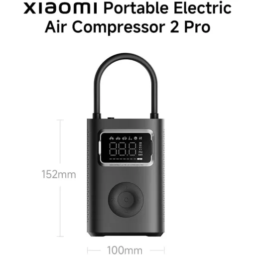 Xiaomi Portable Electric Air Compressor 2 Pro 150 PSI digitális kijelzővel autóhoz kerékpárhoz