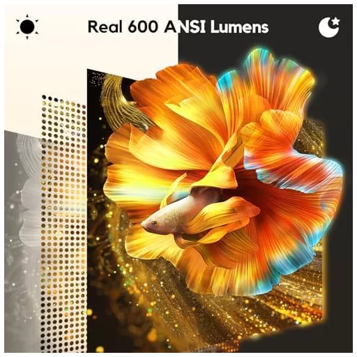 Proiector Inteligent AKIYO O9 Full HD 1080P cu Rezoluție Nativă, Netflix Oficial, Autofocus, Zoom 50%, WiFi, Bluetooth 5.2 Bidirecțional, Portabil