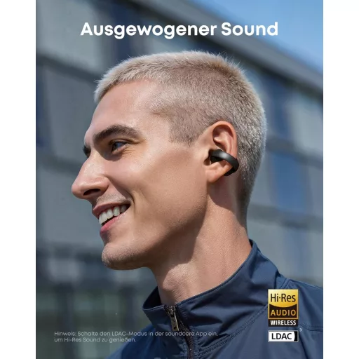 Otvorené slúchadlá soundcore AeroClip Bluetooth, 12 mm menič, celodenné pohodlie