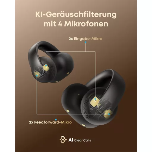 soundcore AeroClip nyitott fülhallgató Bluetooth, 12mm meghajtó, egész napos kényelem