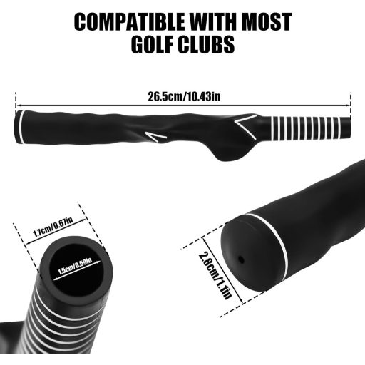 Tréningový úchop na golf Gosknor pre ľavákov - protišmykový swingový trenažér v čiernej farbe pre začiatočníkov a profesionálnych golfistov