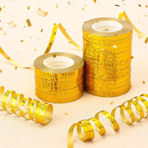 Xialvyu 24 role de panglică aurie, 10m decorațiuni satinate lucioase pentru petrecerea de ziua de naștere