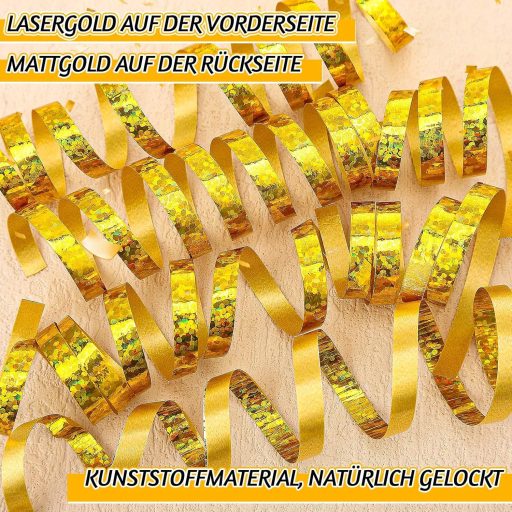 Xialvyu 24 tekercs arany szalag, 10m fényes szatén dekoráció születésnapi partira