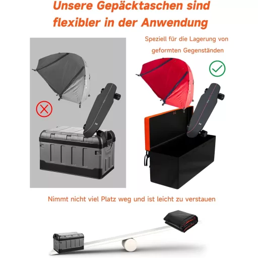 TITECK Vízálló Tetőbox Utazási Táska 60x26x24cm 630L Autóhátulra