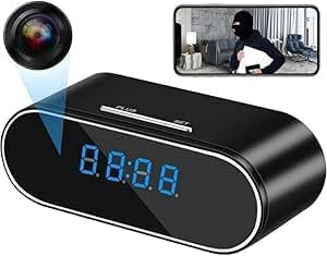 Generico WiFi Ébresztőóra Rejtett Kamerával - 1080p HD Videó, Mozgásérzékelés, Éjjellátó, Valós Idejű Megfigyelés, Beltéri Biztonsági Kamera