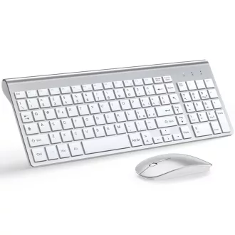   TopMate Wireless Billentyűzet és Egér Szett 2.4G USB Csendes Ezüst