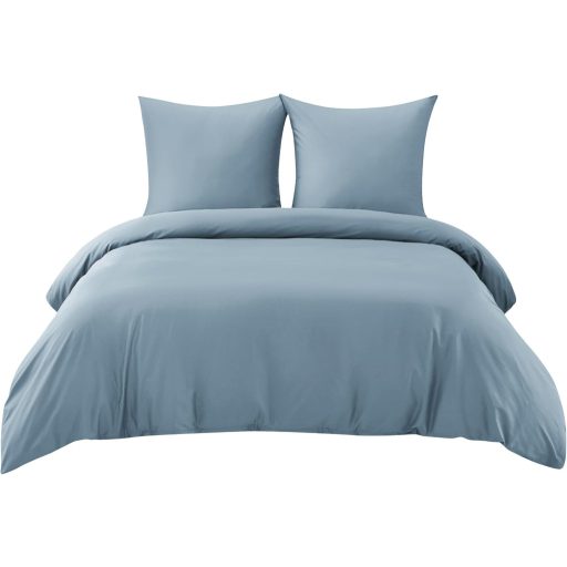 BEDSURE 3 részes ágyneműhuzat szett 220x240 cm szürke-kék pamut, 2 párnahuzattal 80x80 cm