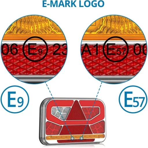 AUTOUTLET 13-Pin LED Utánfutó Lámpa Készlet E-mark Jóváhagyott IP65 Vízálló