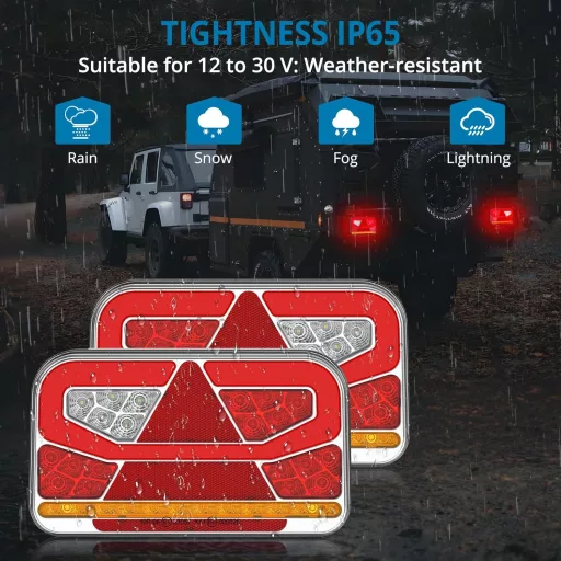 AUTOUTLET 13-Pin LED Utánfutó Lámpa Készlet E-mark Jóváhagyott IP65 Vízálló