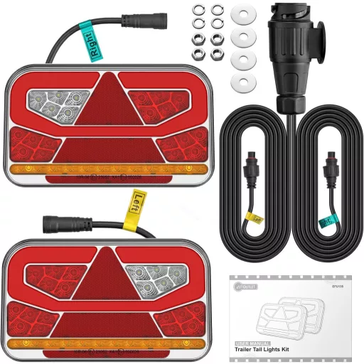 AUTOUTLET 13-Pin LED Utánfutó Lámpa Készlet E-mark Jóváhagyott IP65 Vízálló