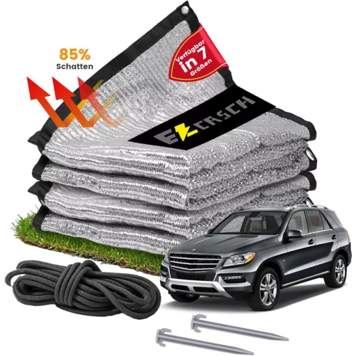 Ezcasch 2x3m Árnyékoló Háló Kutyáknak, 85% Alumínium UV Védelem Kötéllel