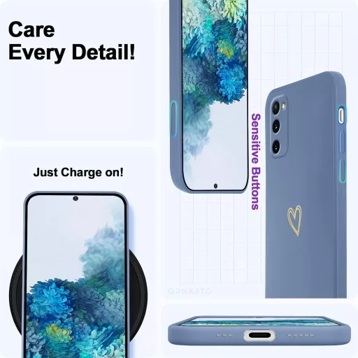 Husă din silicon Oelrstfe pentru Samsung Galaxy S20 cu model de inimă, șnur, protecție anti-șoc