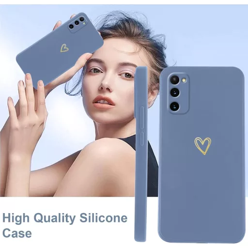 Oelrstfe Samsung Galaxy S20 szilikon tok szívmotívummal, nyakpánttal, ütésálló védelem