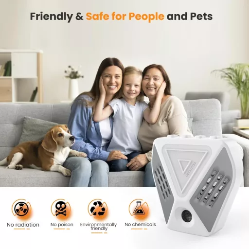 Ultrazvukový odpudzovač hlodavcov Bubbacare 360° – 3 režimy s LED svetlom