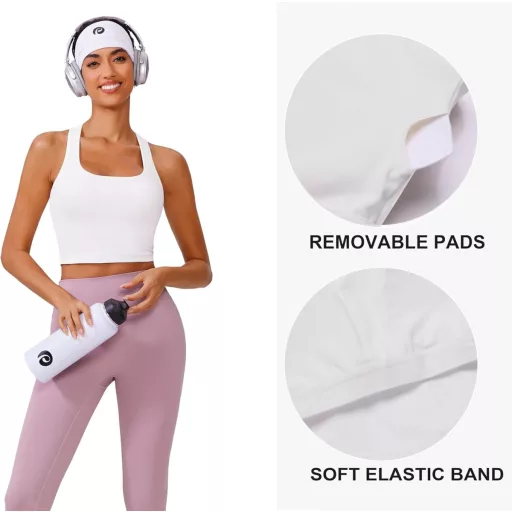 PINSPARK Párnázott Sportmelltartó Levehető Csészékkel Racerback Jóga Fitness, S-es méret