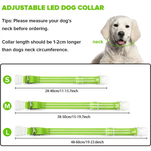 Feycig USB-s LED kutya nyakörv vízálló fényvisszaverő 3 üzemmód