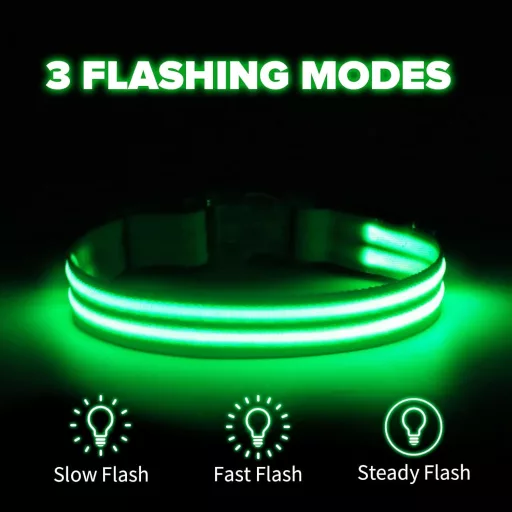 Feycig USB-s LED kutya nyakörv vízálló fényvisszaverő 3 üzemmód
