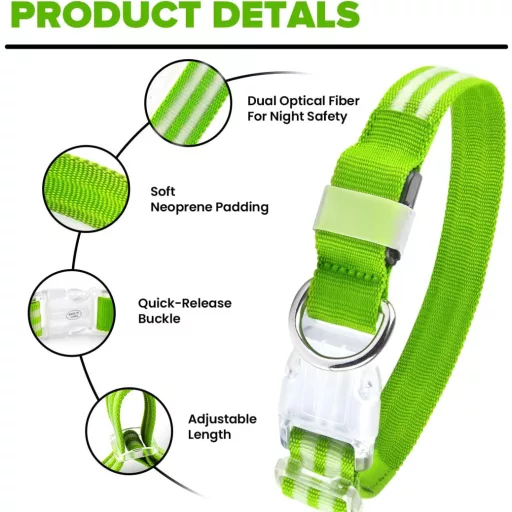 Feycig USB-s LED kutya nyakörv vízálló fényvisszaverő 3 üzemmód