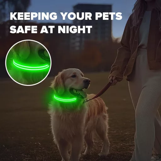 Feycig USB-s LED kutya nyakörv vízálló fényvisszaverő 3 üzemmód