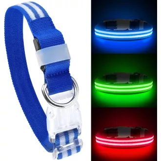   Feycig USB-s LED kutya nyakörv világító vízálló állítható S-L méret 3 mód