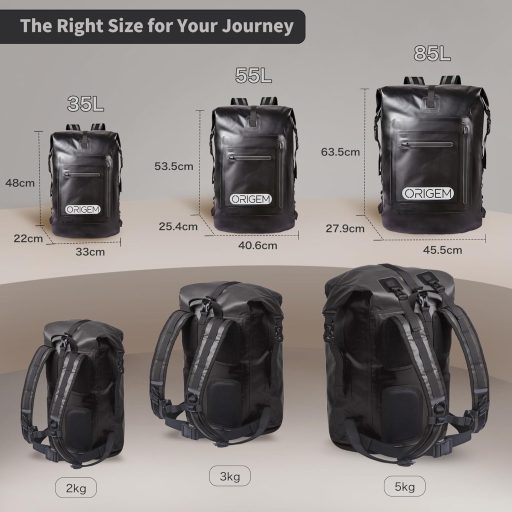 Origem Vízálló Hátizsák 35L Katonai Zöld - Rolltop Dry Bag Laptop Rekesszel Kajak Túrázás Horgászat Búvárkodás