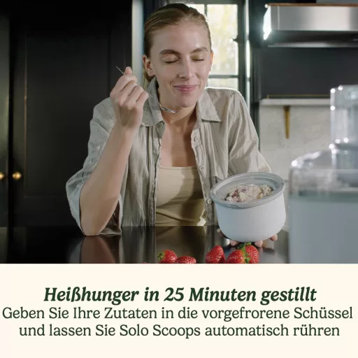 Aparat de înghețată Cuisinart Solo Scoops | Preparare gelaterie și înghețată de casă în 25 de minute | Aparat pentru sorbet | Aparat pentru iaurt înghețat | Compact, economisește spațiu | Bol de mixare de 475 ml | ICEM10