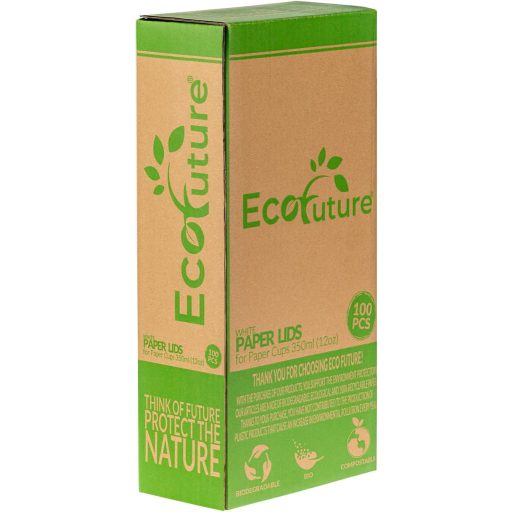Eco Future 100 db Papír Pohártető 9 cm - 350 ml Kávés Pohárhoz, Biológiailag Lebomló, Komposztálható, Környezetbarát, FSC Tanúsított