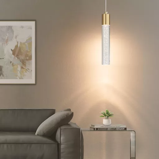 Candelabru modern cu bule de cristal Mikeru, lampă suspendată pentru insulă