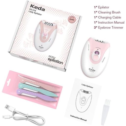 Bezdrôtový epilátor Bubbacare pre ženy s LED svetlom na tvár a telo