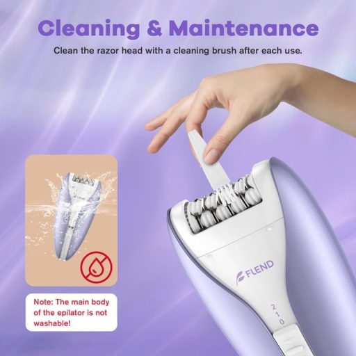 Epilator pentru femei Bubbacare cu LED, 2 viteze, utilizare uscată și umedă