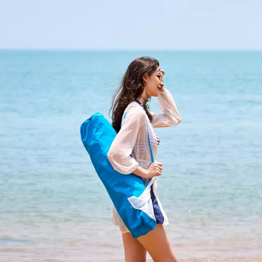 TIMBER RIDGE Összecsukható Strand- és Kempingszék Magas Háttámlával Légáteresztő Hálóval