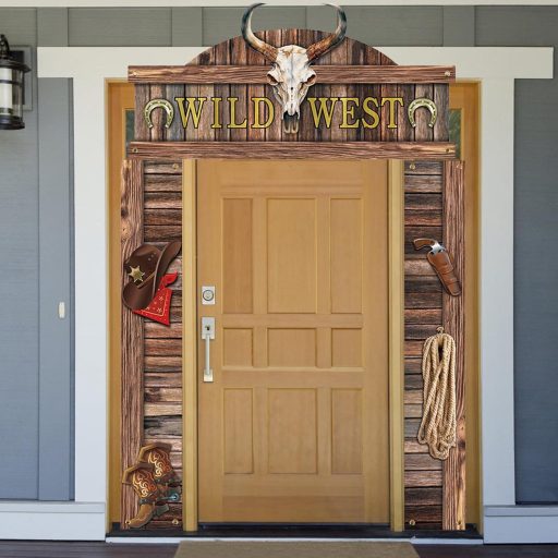 Banner pentru ușa petrecerii Cowboy Gosknor - Decorațiuni de petrecere în Vestul Sălbatic, semn agățat, recuzită foto, decorațiuni rustice de petrecere cu tematică Western