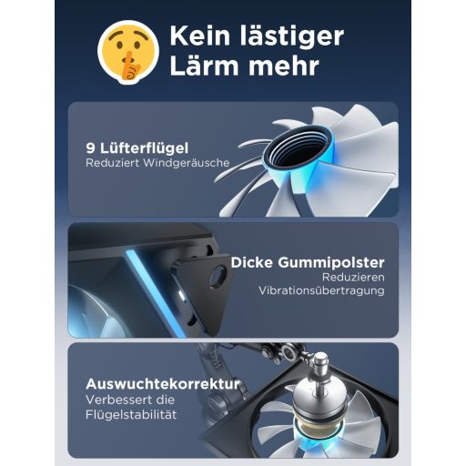 AsiaHorse RGB 120mm PC ventilátor szett 3db fekete ARGB PWM 1800RPM