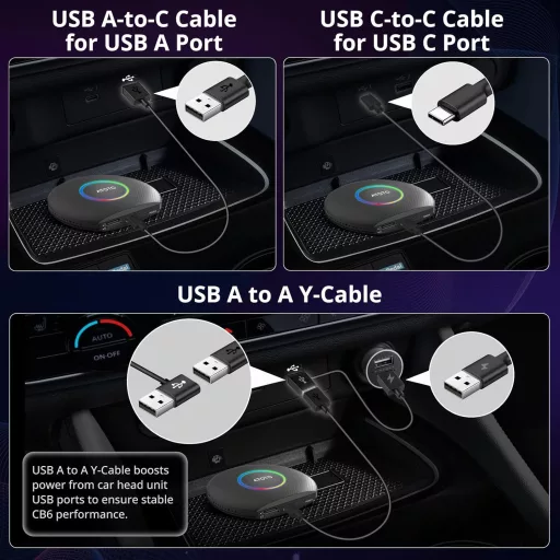 ATOTOZONE CB6 CarPlay AI Box Vezeték nélküli Android autós multimédia 8GB 128GB