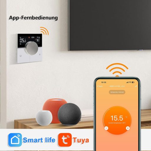KETOTEK Smart WiFi Termosztát 16A Elektromos Padlófűtéshez Alexa Kompatibilis