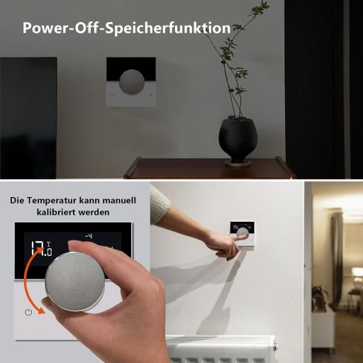 Termostat Inteligent WiFi KETOTEK 16A pentru Încălzire în Pardoseală Electrică, Compatibil cu Alexa