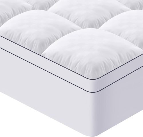 Protecție Saltea Autsel 160x200 cm - 1200 g/m² Topper Saltea Gros și Extra Moale, Antiderapant cu Bucle, Hipoalergenic Lavabil Microfibră F