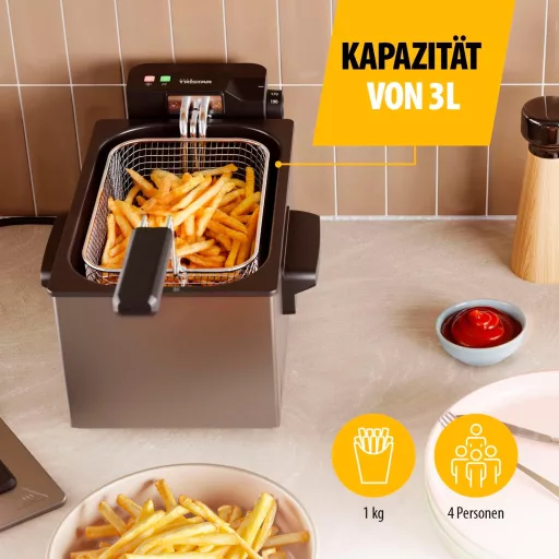 Tristar 3 literes olajsütő Cool Zone technológiával, 190°C termosztát, mosogatógépben mosható