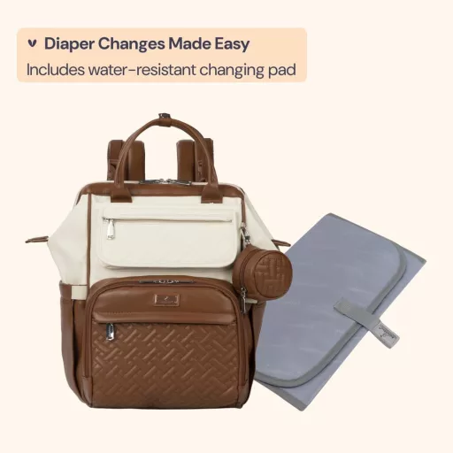 BabbleRoo Multifunkciós Pelenkázó Hátizsák - Nagyméretű Baba Táska Pelenkázó Alátéttel, Babakocsi Rögzítővel és Cumitartóval, Unisex