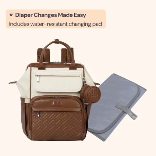 BabbleRoo Multifunkčný prebaľovací batoh – Veľká taška na plienky s prebaľovacou podložkou, úchytmi na kočík a držiakom na cumlík, unisex.