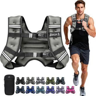   BAGAIL Záťažová vesta na cvičenie, nastaviteľná veľkosť, plnená železom, na fitness a jogu